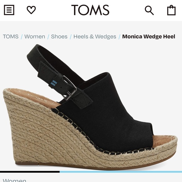 Toms black Monica wedge heel - Picture 2 of 8